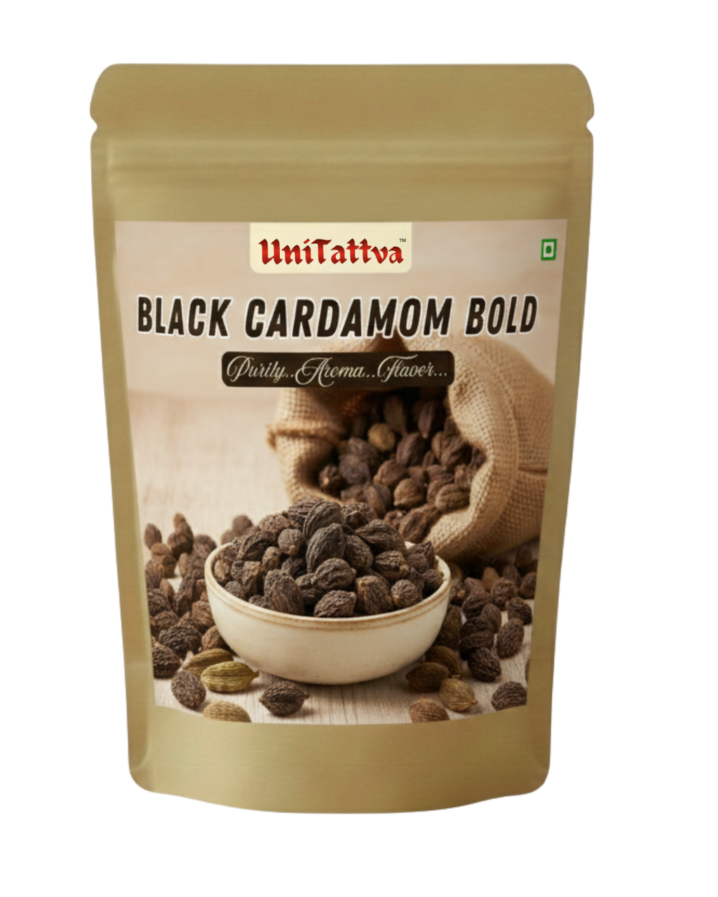 UniTattva Premium Whole Black Cardamom Bold (Badi Elaichi) – 100% Natural & Pure | Smoky & Aromatic Spice for Curries & Biryanis | No Taste Enhancer, No Preservatives, No Added Colors