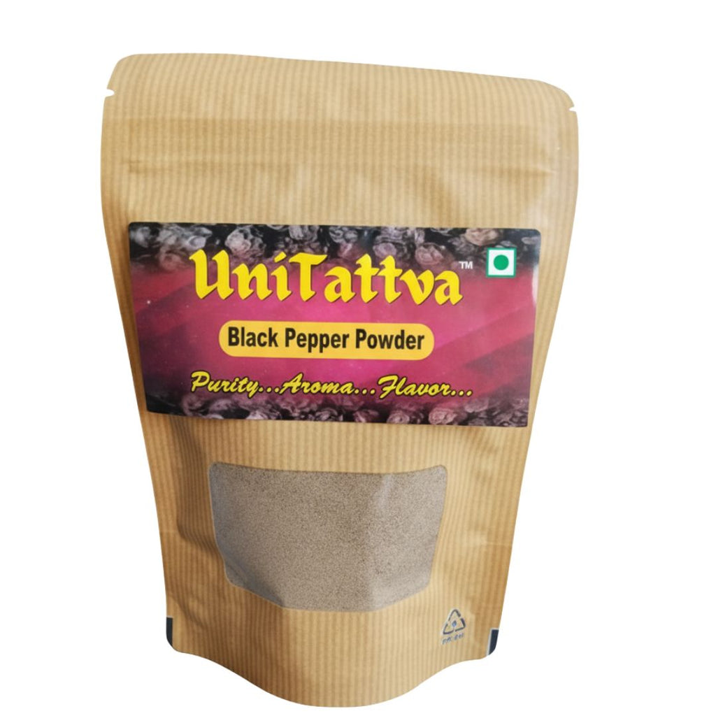 UniTattva Premium Black Pepper Powder – 100% Natural & Pure | Bold & Pungent Spice for Curries & Seasoning | No Taste Enhancer, No Preservatives, No Added Colors