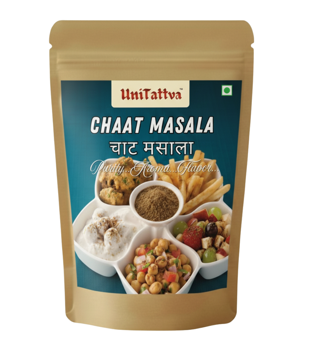 UniTattva Premium Chaat Masala – Tangy & Zesty Indian Spice Blend | 100% Natural & Pure | No Taste Enhancer, No Preservatives, No Added Colors No Garlic No Onion