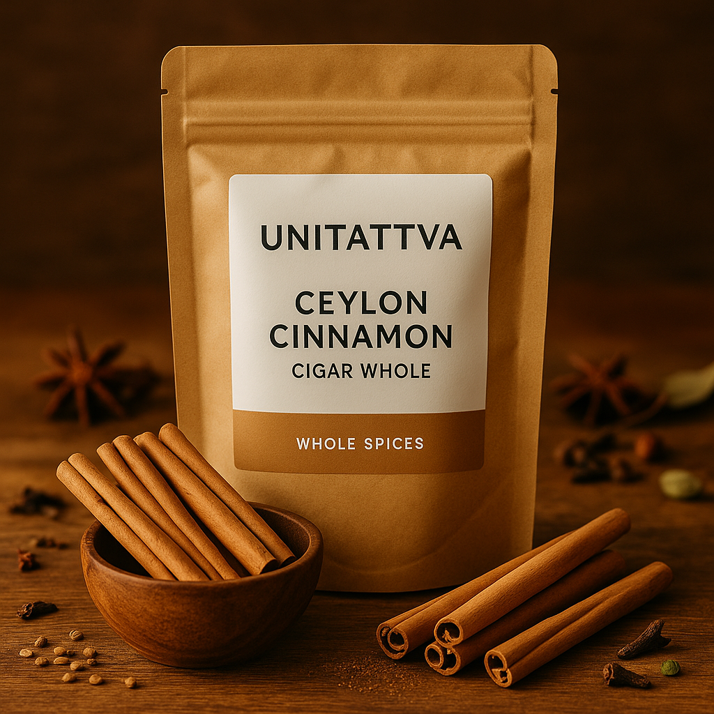 UniTattva Premium Ceylon Cinnamon Sticks – 100% Natural & Pure | Sweet & Delicate Spice for Desserts & Beverages | No Taste Enhancer, No Preservatives, No Added Colors