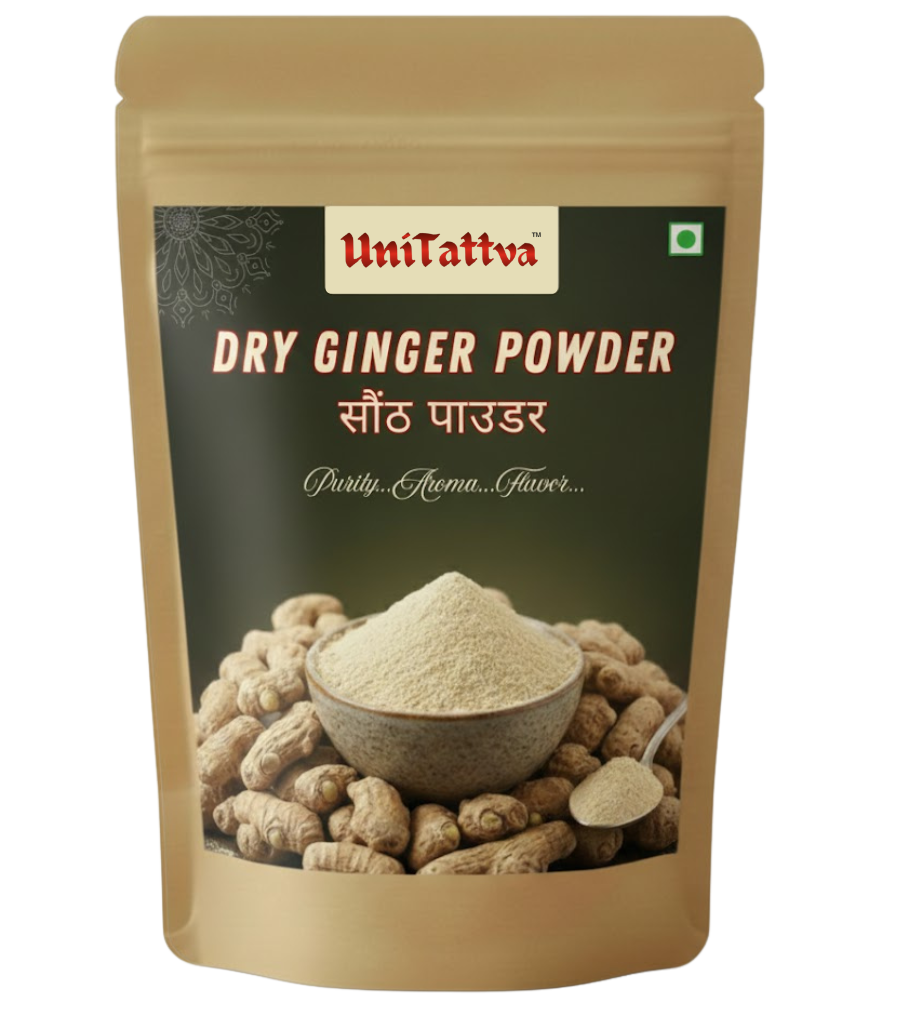 UniTattva Premium Dry Ginger Powder (Saunth) – 100% Natural & Pure | Warm & Zesty Spice for Teas & Baking | No Taste Enhancer, No Preservatives, No Added Colors