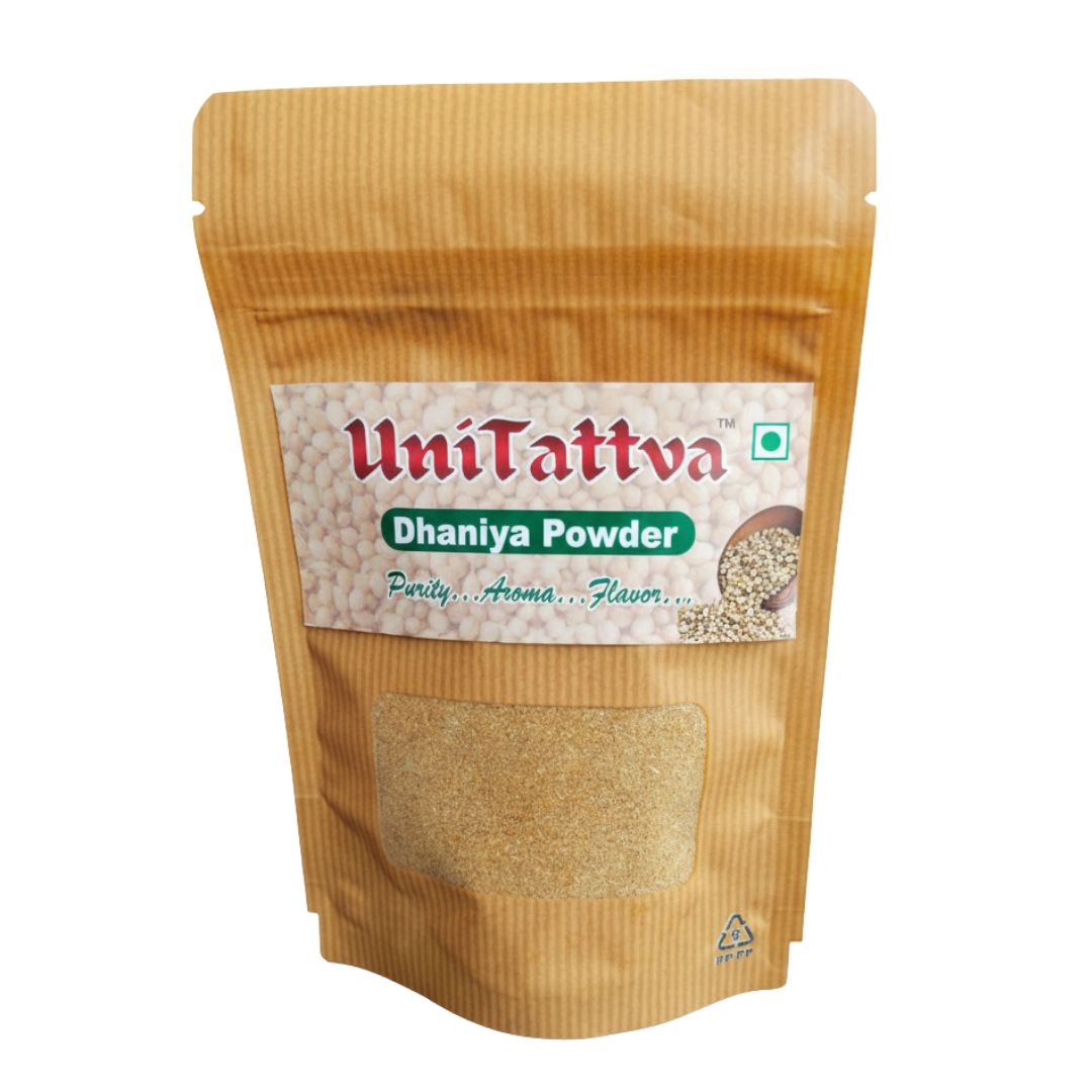 UniTattva Premium Coriander Powder – 100% Natural & Pure | Fresh & Citrusy Spice for Curries & Pickles | No Taste Enhancer, No Preservatives, No Added Colors