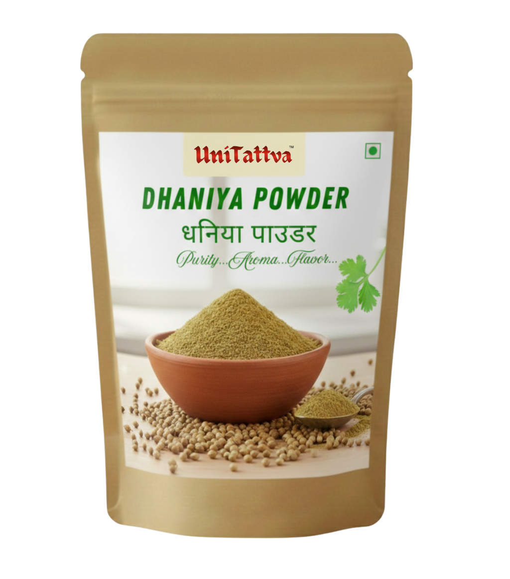 UniTattva Premium Coriander Powder(Dhaniya Powder) – 100% Natural & Pure | Fresh & Citrusy Spice for Curries & Pickles | No Taste Enhancer, No Preservatives, No Added Colors