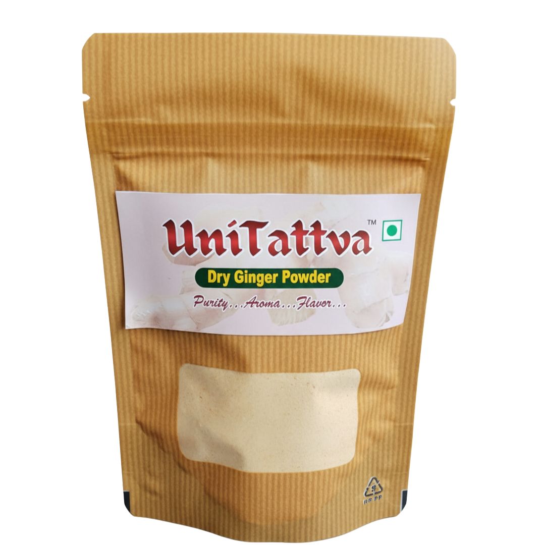 UniTattva Premium Dry Ginger Powder (Sonth) – 100% Natural & Pure | Warm & Zesty Spice for Teas & Baking | No Taste Enhancer, No Preservatives, No Added Colors
