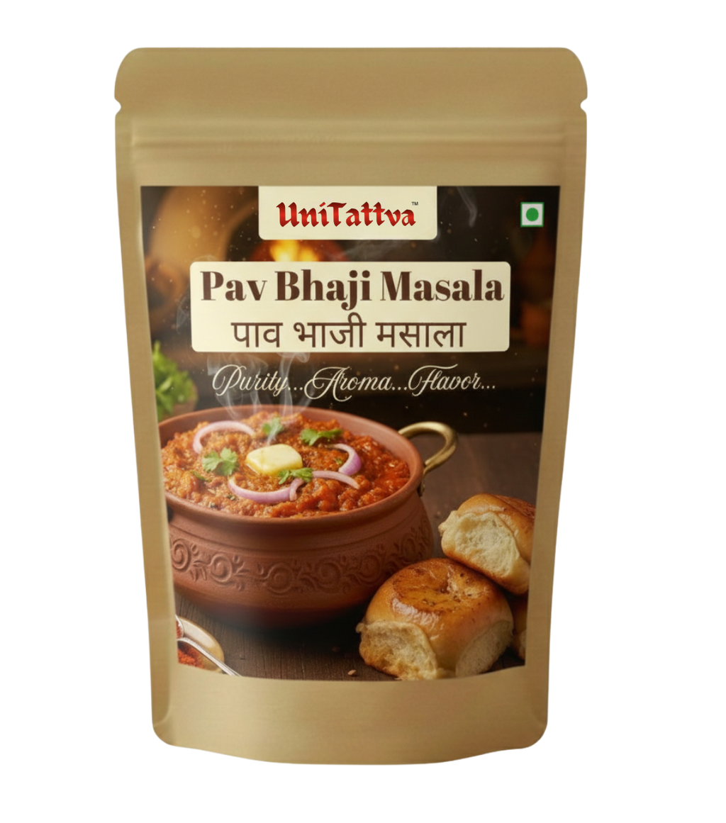 UniTattva Premium Pav Bhaji Masala – Authentic Mumbai-Style Spice Blend | 100% Natural & Pure | No Taste Enhancer, No Preservatives, No Added Colors | No Garlic, No Onion