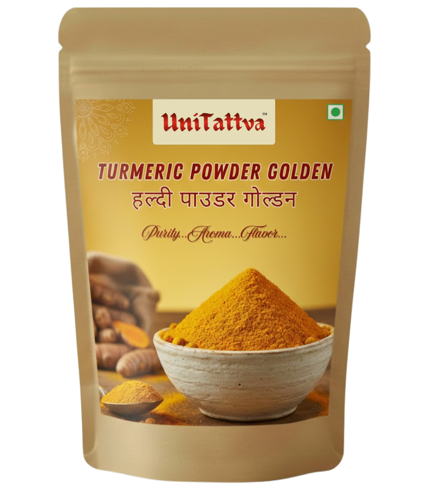 UniTattva Premium Turmeric Powder Golden – 100% Natural & Pure | Golden Spice for Curries & Wellness | No Taste Enhancer, No Preservatives, No Added Colors