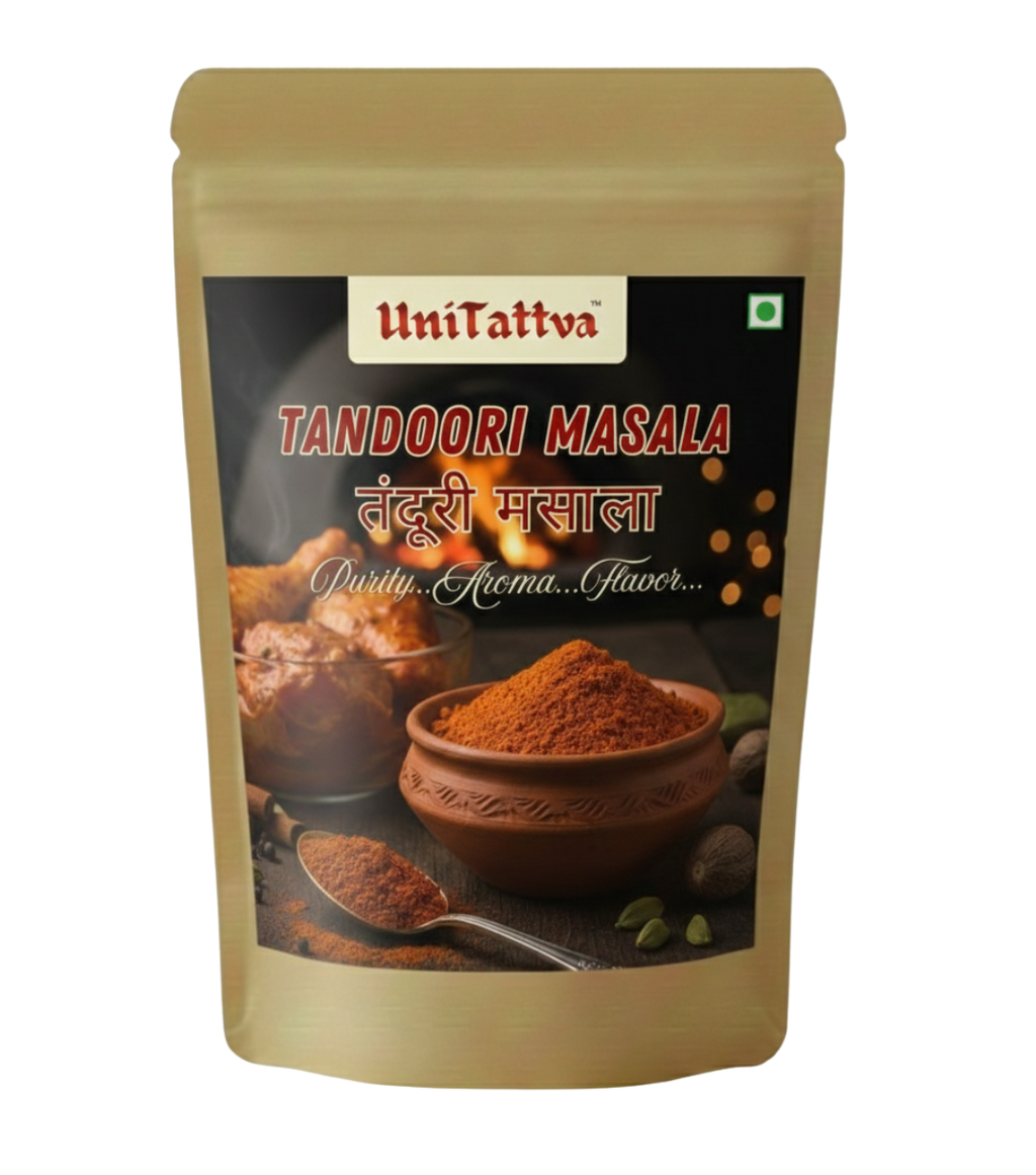 UniTattva Premium Tandoori Masala – Authentic Indian Barbecue Spice Blend | 100% Natural & Pure | No Taste Enhancer, No Preservatives, No Added Colors | No Garlic, No Onion