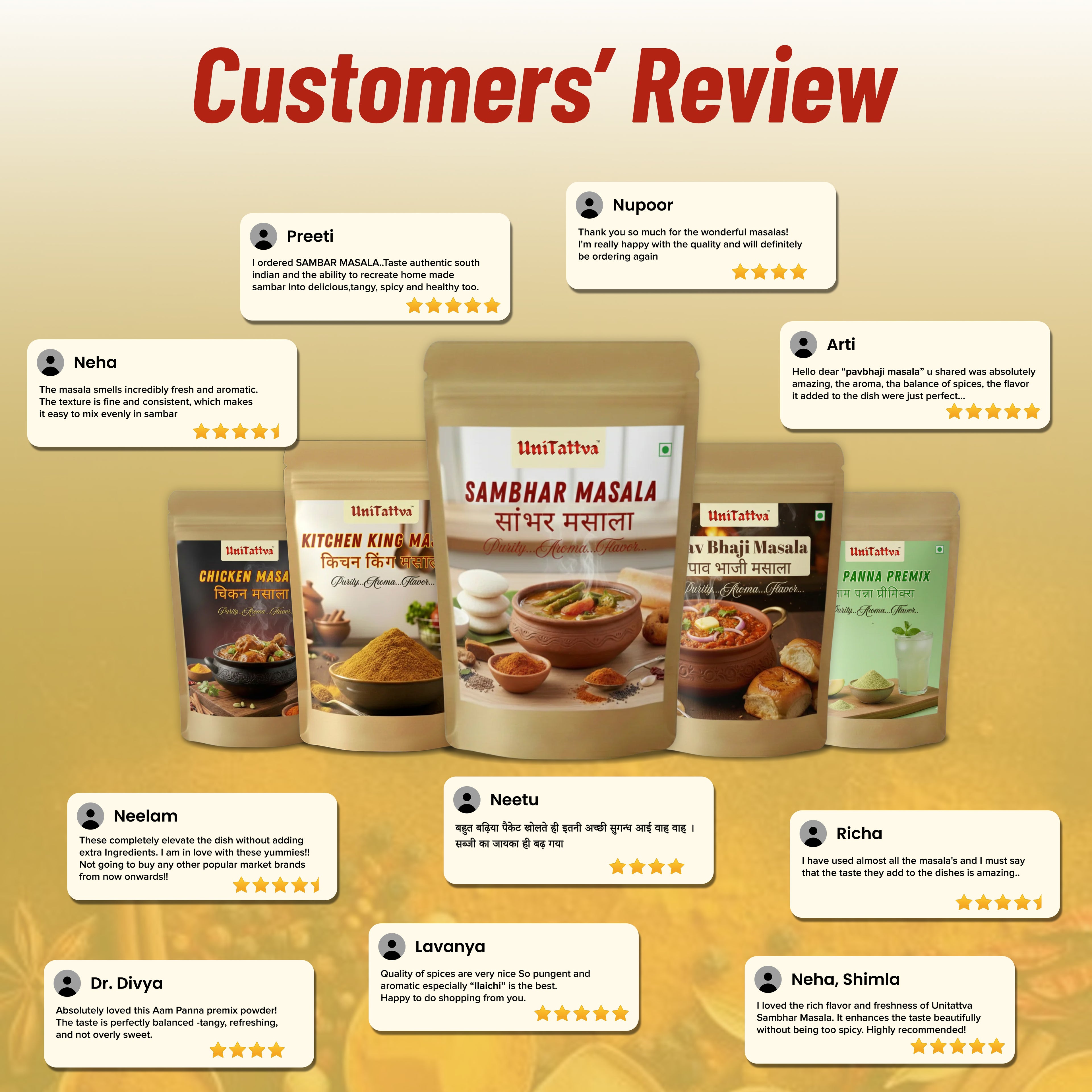 UniTattva Premium Tandoori Masala – Authentic Indian Barbecue Spice Blend | 100% Natural & Pure | No Taste Enhancer, No Preservatives, No Added Colors | No Garlic, No Onion